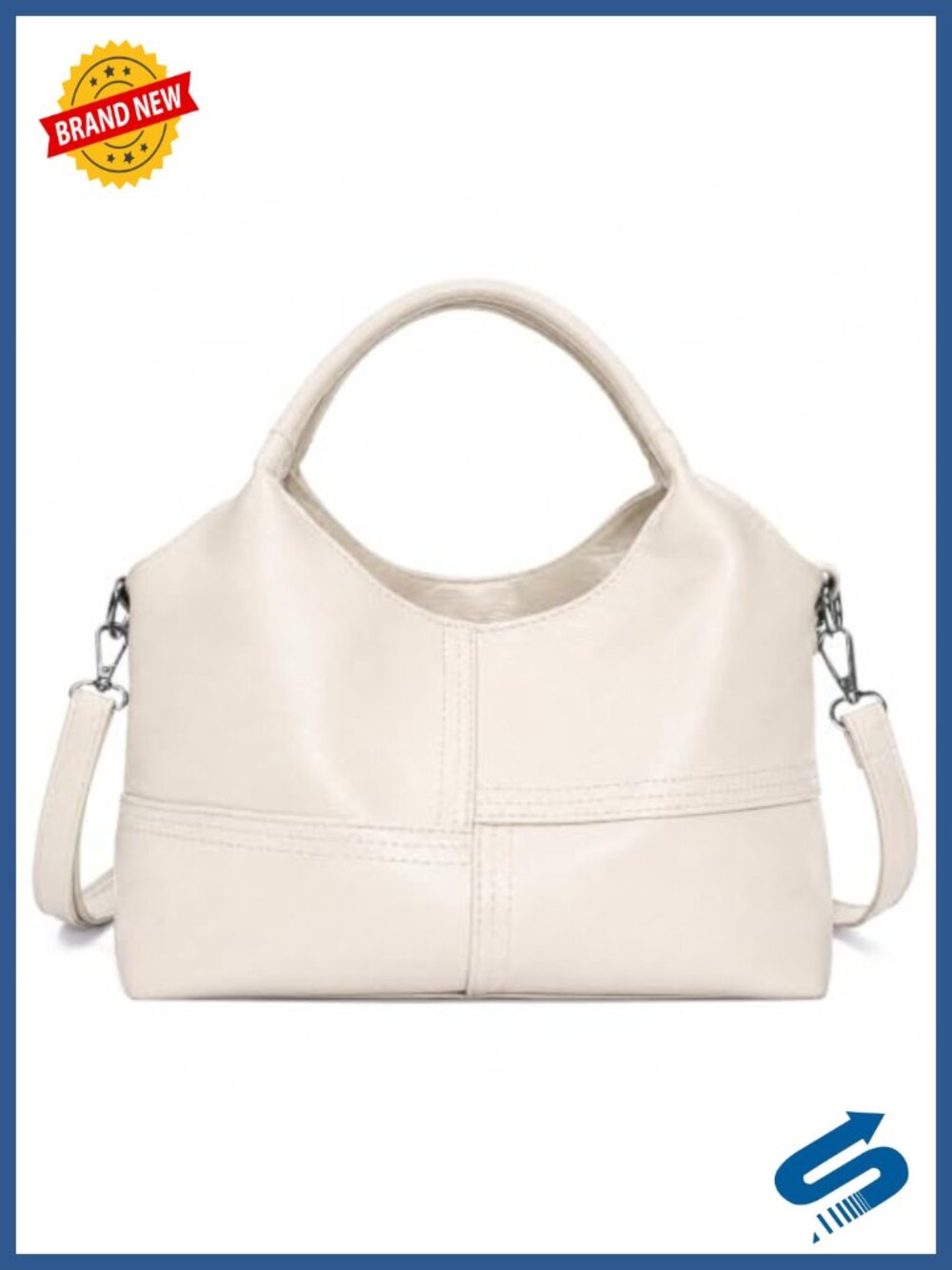 Vegan Leather Hobo Tote Crossbody Purse Adjustable Strap Medium